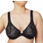 Glamorise Wonderwire Front Close Stretch Lace Bra - Black