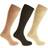 Universal Textiles Mens 100% Cotton Ribbed Knee High Socks (Pack Of 3) (UK 6-11, EUR 39-45) (Beige/Cream/Green)