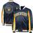 Starter Men's Milwaukee Brewers Satin Full-Snap Jacket - Navy