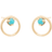 Zoe Chicco Circle Stud Earrings - Gold/Turquoise