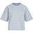 Mads Nørgaard Stripe Trista T-shirt - Snowwhite/Della Robbia Blue