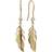 Christina Collect Leather Feather Earrings - Gold/Transparent