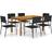 vidaXL 3067830 - Black Patio Dining Set, 1 Table incl. 6 Chairs