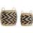 Dkd Home Decor Kurvesæt Natur Sort Lys brun Naturlig fiber (30 x 30 x 30 cm) Kurv 30cm 30cm 2stk