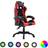 Basic Home Gamingstol med RGB LED-lampor röd och svart konstläder