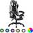 Basic Home Gamingstol Med LED-Lys RGB Farver Kunstlæder Hvid Og Sort
