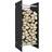 vidaXL Firewood Rack Black 40x35x100 cm Tempered Glass