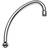 Grohe outlet spout j-shaped 185mm Krom