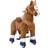Ponycycle Ride-On Hest Stor m. Bremse, Brun/Hvid