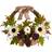 20" Autumn Sunflower, White Pumpkin and Dried Lotus Pod Artificial Fall Wreath with Decorative Bow