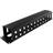 Deltaco 19" cable management, metal, finger duct and feedthrough, 2U