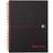 Black n Red Notebook Wirebound 90gsm Ruled Margin Perforated 140pp A5