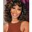 Keat Short Curly Afro Wig 14 inch Black Gold Highlights