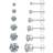 Uhibros Stud Earrings Set - Silver/Transparent