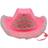 Hisab Joker Cowboyhatt Rosa med Fluff