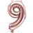 PartyDeco Foil Balloon Number 9 35cm Rose Gold