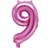 PartyDeco Foil Balloon Number 9 35cm Dark Pink