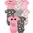 Gerber Short Sleeve Onesies Bodysuits 8-pack - Leopard Pink