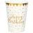 Santex Papkrus Happy Birthday Guld/Hvid 10-stk
