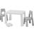 Liberty House Toys Kid's Height Adjustable Table & 2 Chairs Set Grey/White