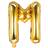 PartyDeco Letter Balloons 'M' 35 cm Gold