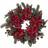 Nearly Natural 24-in. Poinsettia and Berry Wreath, Red