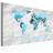 Artgeist Canvas World Map: Blue Pilgrimages 120x80 Billede