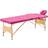 vidaXL Foldbart massagebord 3 zoner træ pink
