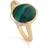 Gemondo Irregular B Gem Malachite & Diamond Ring in Plated Sterling
