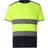 Yoko Mens Two Tone Hi-Vis T-Shirt (Yellow/Navy)