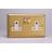 Varilight XB5DW Classic Brushed Brass 2 Gang Double 13A Switched Plug Socket