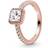 Pandora Square Sparkle Halo Ring - Rose Gold/Transparent