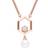 Gemondo Hexagon Drop Necklace - Rose Gold/Pearl/White