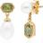 Gemondo Modern Pearl & Peridot Mismatched Drop Earrings in Plated