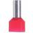 Intercable Isoleret Dobbelt Terminalrør Rød 2x10mm2 L=14mm