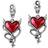 Alchemy Gothic Alchemy Gothic Devil Heart Studs Øreringe, sæt Damer sølvfarvet