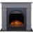 Adam Chesterfield Electric Fireplace Suite in Grey & Charcoal Grey, 44 Inch