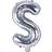 PartyDeco Letter Balloons S 40cm Silver