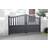 Double Swing Gate 3750x1600mm Grey Partial Privacy Driveway Gate with Vertical Solid Infill and Bell-Curved Top