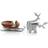 Nambe Mini Sleigh with Reindeer Figurine 5.1cm 3pcs