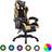 vidaXL Gamingstol med RGB LED-lampor guld och svart konstläder
