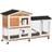 Pawhut Two-Tier Rabbit Hutch Outdoor and Run Cage with Wheels