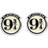 Harry Potter Platform 9 3/4 Stud Earrings - Silver/Black/White