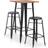 vidaXL 276845 Bargrupp, 1 Bord inkl. 2 Stolar