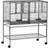 Pawhut Double Rolling Bird Cage with Removable Metal Tray Storage Shelf