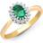 Jewelco London 9ct Diamond Emerald Classic Royal Cluster Ring 9mm
