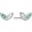 Christina Jewelry Colorful Leaves Earrings - Silver/Transparent/Blue