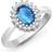 Jewelco London Classic Royal Cluster Ring - White Gold/Topaz/Diamond