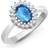 Jewelco London 9ct Diamond Topaz Classic Royal Cluster Ring 11mm
