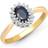 Jewelco London 9ct Diamond Sapphire Classic Royal Cluster Ring 9mm